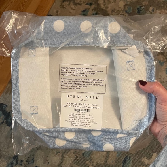 🎉HP🎉 Steel Mill & Co. Storage Bin Set (3-Pack) - Picture 5 of 5